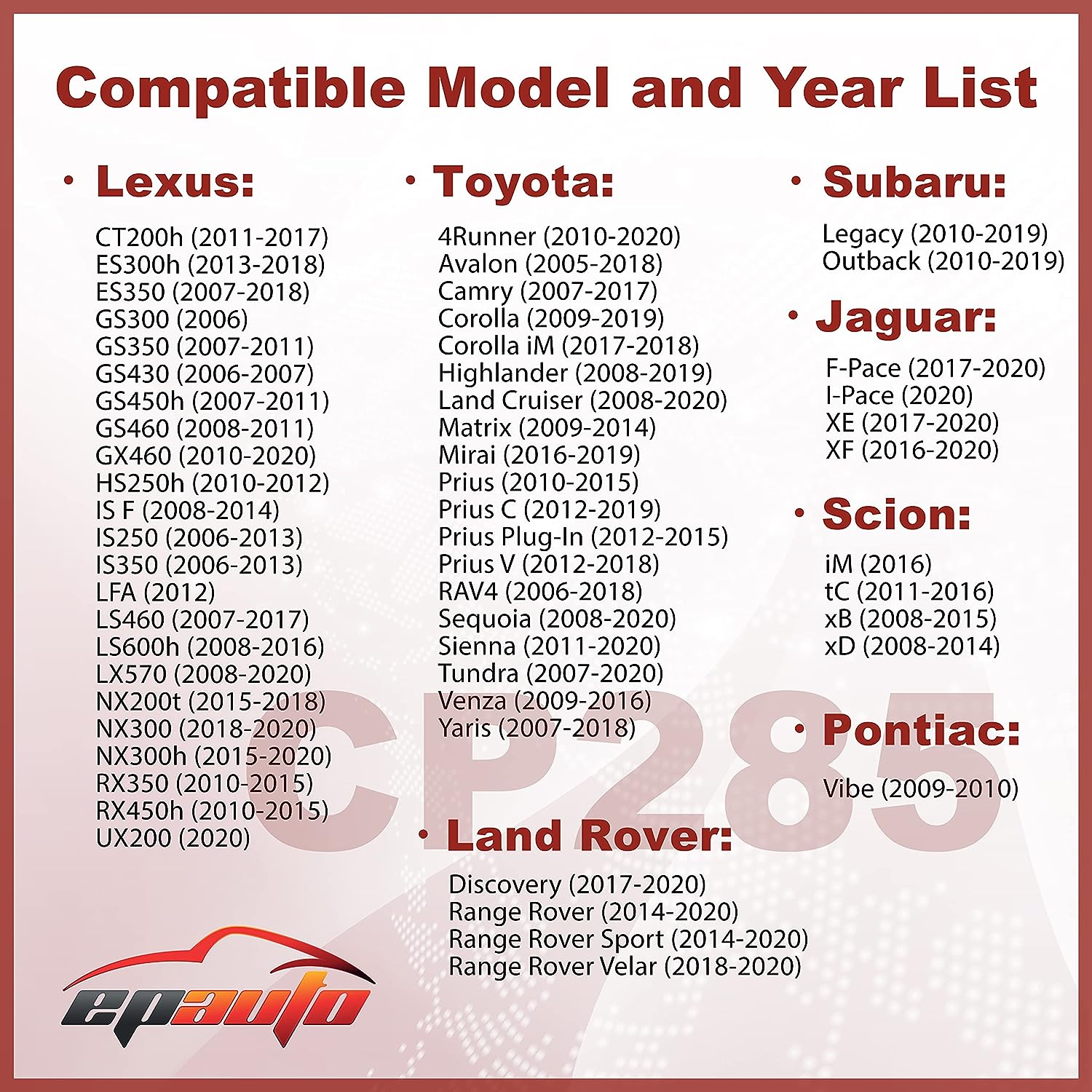 EPAuto CP285 (CF10285) Premium Cabin Air Filter - Image 3