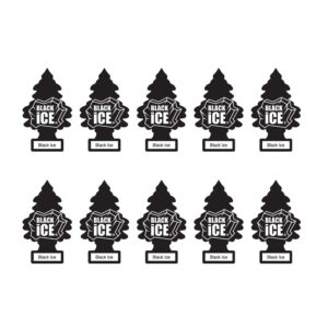 Little Trees Car Freshener, Black Ice, 10-Pack