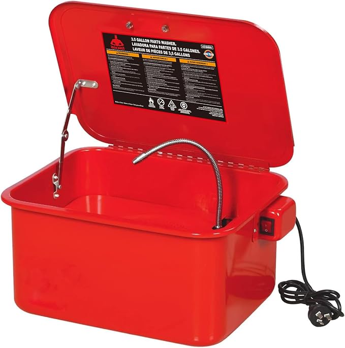 3.5 Gallon Capacity Portable Steel Cabinet Parts Washer with 110V Electric Pump for Wheel Bearings