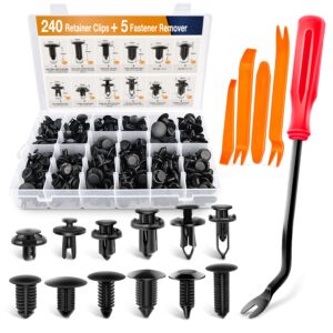 GOOACC - GRC-33 240PCS Bumper Retainer Clips Car Plastic Rivets Fasteners Push Retainer Kit Most Popular Sizes Auto Push Pin Rivets Set