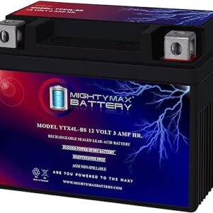 Mighty Max Battery YTX4L-BS - 12 Volt 3 AH, 50 CCA