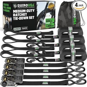 Rhino USA Ratchet Straps Tie Downs (4-Pack)
